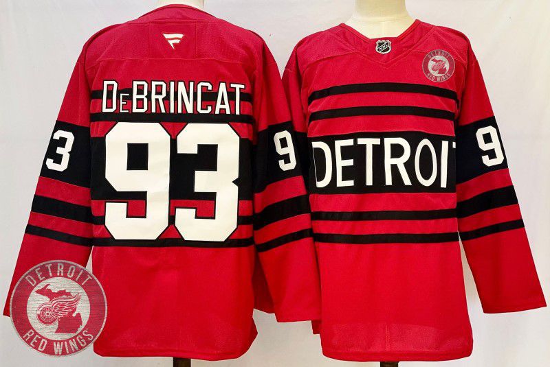 Men Detroit Red Wings 93 Debrincat Red Fanatics 2025 NHL Jersey style 8